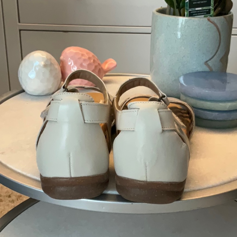 Clarks Collection Leather Sandals Roseville Cove White Cream 8.5M - Picture 3 of 6